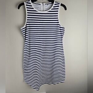 Tommy Bahama IslandZone Navy White‎ Striped Sleeveless Pocket Shift Dress Small